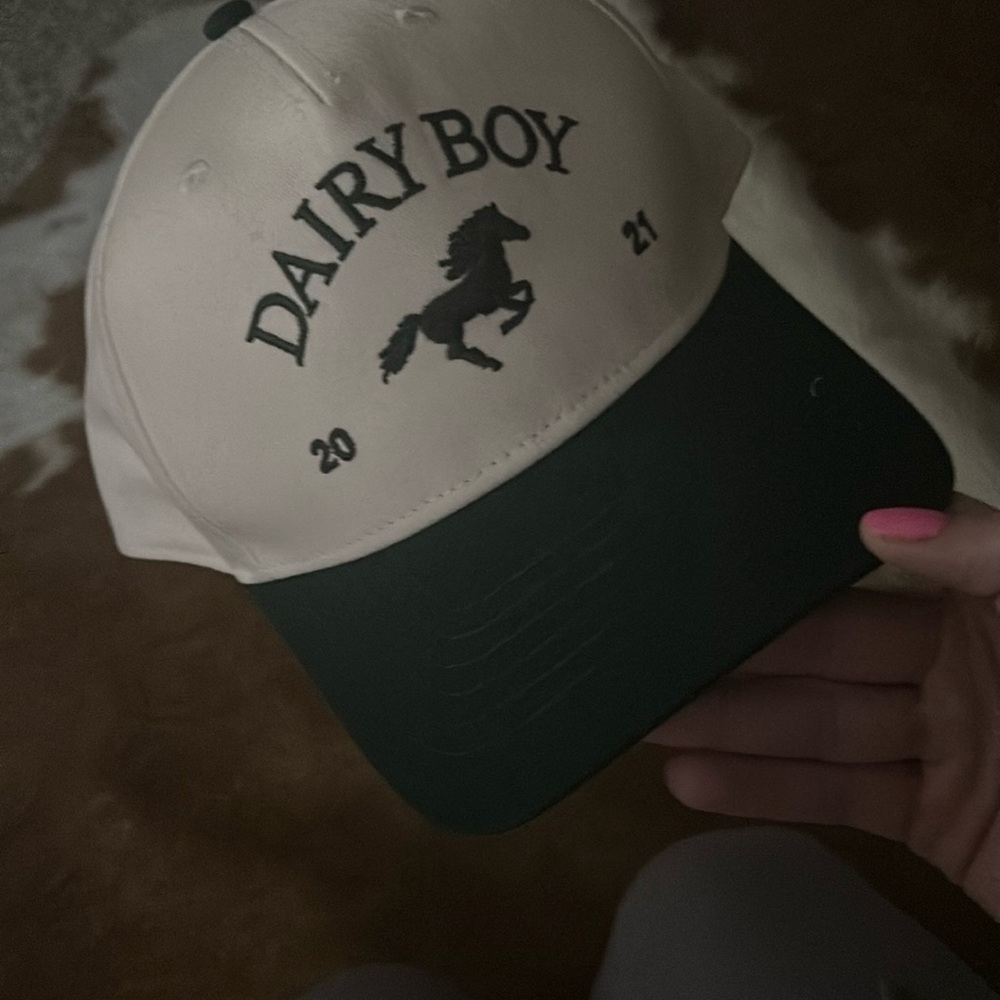 Dairy Boy Cap in Cream and Green